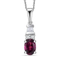 D'Joy AAA Radiant Ember Garnet and Moissanite 1.20 ctw Pendant Necklace in Rhodium Over Sterling Silver 20 Inches - Sticky add to cart bar