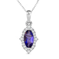 D'Joy Catalina Iolite and Moissanite 1.65 ctw Pendant Necklace in Rhodium Over Sterling Silver 20 Inches - Sticky add to cart bar