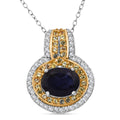 D'Joy Catalina Iolite and Multi Gemstone 2.00 ctw Pendant Necklace in 18K Vermeil YG and Rhodium Over Sterling Silver 20 Inches - Sticky add to cart bar