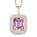 D'Joy AAA Martha Rocha Kunzite, Moissanite Pendant Necklace in 18K Vermeil RG Over Sterling Silver 6.90 ctw  (20 Inches) - Sticky add to cart bar