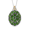 D'Joy Chrome Diopside and White Zircon 8.65 ctw Pendant Necklace in 18K Vermeil YG and Rhodium Over Sterling Silver 20 inches - Sticky add to cart bar