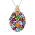D'Joy Chrome Diopside and White Zircon 8.65 ctw Pendant Necklace in 18K Vermeil YG and Rhodium Over Sterling Silver 20 inches - Sticky add to cart bar