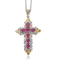 Evertrue Niassa Ruby (FF) 2.70 ctw Pendant in 18K Yellow Gold Plated and Platinum Bond with Stainless Steel Necklace 20 Inches - Sticky add to cart bar