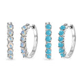 EverTrue Premium Sleeping Beauty Turquoise and Ethiopian Welo Opal 2.30 ctw Set of 2 Hoop Earrings in Platinum Bond - Sticky add to cart bar