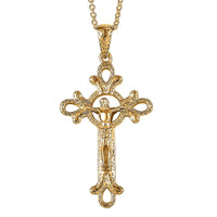 EverTrue Bronzella Collection Cross Pendant in 18K YG Plated Bronze with ION Plated YG Stainless Steel Necklace (20 Inches)