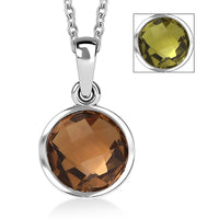 D'Joy Autumn Alexite 3.75 ctw Pendant Necklace in Platinum Over Sterling Silver 20 Inches