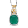 EverTrue Verde Onyx and White Zircon 5.40 ctw Garden Vine Pendant in 18K YG Plated and Platinum Bond with Stainless Steel Necklace 20 Inches - Sticky add to cart bar