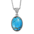 EverTrue Chestnut Brine Turquoise 10.75 ctw Pendant Necklace in Stainless Steel 20 Inches - Sticky add to cart bar