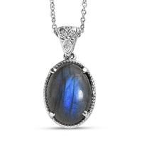 EverTrue Chestnut Brine Turquoise 10.75 ctw Pendant Necklace in Stainless Steel 20 Inches
