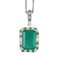 EverTrue Verde Onyx and Multi Gemstone 7.90 ctw Garden Mosaic Pendant in Platinum Bond with Stainless Steel Necklace 20 Inches - Sticky add to cart bar