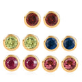 Set of 5 - D'Joy Poke Free Multi Gemstone Stud Earrings in 18K Vermeil YG Over Sterling Silver 3.10 ctw - Sticky add to cart bar