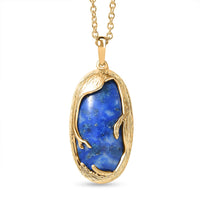 EverTrue Lapis Lagoon 20.00 ctw Pendant in 18K YG Plated with ION Plated YG Stainless Steel (20 Inches)