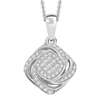 GP Celestial Dream Collection Diamond Pendant Necklace (20 Inches) in Rhodium Over Sterling Silver 0.25 ctw