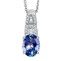Luxoro 10K White Gold AAA Peacock Tanzanite, Diamond (I2) Pendant Necklace (20 Inches) 1.25 ctw - Sticky add to cart bar
