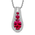 Luxoro Premium Ouro Fino Rubellite and I2 Diamond Pendant Necklace in 10K White Gold 20 Inches 1.11 ctw - Sticky add to cart bar