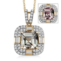 Luxoro AAA Turkizite, Diamond Pendant Necklace in 10K Yellow Gold 4.60 ctw (20 Inches)