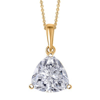 D'Joy Strontium Titanate Solitaire Pendant Necklace (20 Inches) in 18K Vermeil YG Over Sterling Silver 3.00 ctw