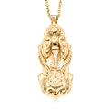 18K YG Plated 999 Fine Silver Pixiu Pendant with Stainless Steel Necklace (20 Inches) - Sticky add to cart bar