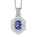 D'Joy Premium Tanzanite and Moissanite 2.00 ctw Celestial Radiance Pendant Necklace in Rhodium Over Sterling Silver 20 Inches - Sticky add to cart bar