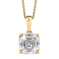 Luxoro Asscher Cut Premium Strontium Titanate 5.40 ctw Classic Solitaire Pendant Necklace 20 Inches in 10K Yellow Gold - Sticky add to cart bar