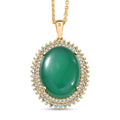EverTrue Verde Onyx and Multi Gemstone 18.70 ctw Grand Bloom Pendant in 18K YG Plated with ION Plated YG Stainless Steel Necklace 20 Inches - Sticky add to cart bar