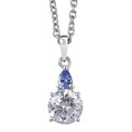 D'Joy Moissanite and Tanzanite 1.35 ctw Pendant Necklace in Rhodium Over Sterling Silver 20 Inches - Sticky add to cart bar