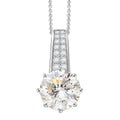 D'Joy Heart & Arrow Cut Strontium Titanate and Moissanite 4.50 ctw Classic Solitaire Pendant Necklace 20 Inches in Rhodium Over Sterling Silver - Sticky add to cart bar