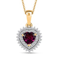 D'Joy AAA Radiant Ember Garnet and  Moissanite 1.10 ctw Pendant Necklace in 18K Vermeil Yellow Gold Over Sterling Silver 20 Inches - Sticky add to cart bar