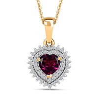D'Joy AAA Radiant Ember Garnet and  Moissanite 1.10 ctw Pendant Necklace in 18K Vermeil Yellow Gold Over Sterling Silver 20 Inches