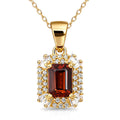D'Joy Premium Red Zircon and White Zircon 2.30 ctw Pendant Necklace in 18K Vermeil Yellow Gold Over Sterling Silver 20 Inches - Sticky add to cart bar