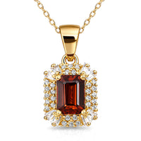 D'Joy Premium Red Zircon and White Zircon 2.30 ctw Pendant Necklace in 18K Vermeil Yellow Gold Over Sterling Silver 20 Inches