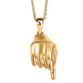 EverTrue Bronzella Collection Symbolic Pointing Hand Pendant in 18K YG Plated Bronze with ION Plated YG Stainless Steel Necklace (20 Inches) - Sticky add to cart bar