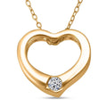 Luxuriant Lab Grown Diamond (G-H, SI ) Heart Pendant Necklace (20 Inches) in Rhodium Over Sterling Silver 0.10 ctw - Sticky add to cart bar