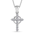Luxuriant Lab Grown Diamond (G-H, SI) Cross Pendant Necklace (20 Inches) in Rhodium Over Sterling Silver 0.50 ctw - Sticky add to cart bar