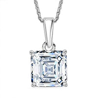 Moissanite Pendant Necklace (20 Inches) in Rhodium Over Sterling Silver 1.90 ctw