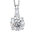 D'Joy Heart & Arrow Cut Moissanite 3.70 ctw Pendant Necklace in Rhodium Over Sterling Silver 20 Inches - Sticky add to cart bar