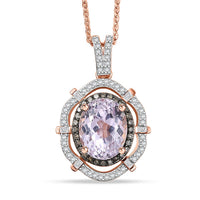 D'Joy Premium Mangoro Aquamarine, Blue Diamond (IR) and Diamond (0.33 cts) Pendant Necklace (20 Inches) in Rhodium Over Sterling Silver 1.90 ctw