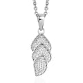 D'Joy Triple Leaf Harmony Pendant in Platinum Over Sterling Silver with Stainless Steel Necklace (20 Inches) - Sticky add to cart bar