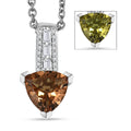 EverTrue Golden Fall Autumn Alexite, White Zircon Art Deco Pendant in Platinum Bond with Stainless Steel Necklace 2.00 ctw (20 Inches) - Sticky add to cart bar