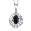 EverTrue Thai Black Spinel and White Zircon 2.75 ctw Midnight Crown Pendant in Platinum Bond with Stainless Steel Necklace 20 Inches - Sticky add to cart bar