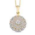 D'Joy Moissanite (Rnd 6mm) Pendant Necklace (20 Inches) in Rhodium Over Sterling Silver 4.40 ctw - Sticky add to cart bar
