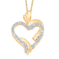 White Diamond Heart Pendant Necklace in 14K YG Over Sterling Silver 0.20 ctw (18 Inches) - Sticky add to cart bar