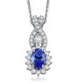 D'Joy AAA Tanzanite, Moissanite Pendant Necklace in Rhodium Over Sterling Silver 0.85 ctw  (20 Inches) - Sticky add to cart bar