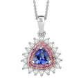 D'Joy AAA Tanzanite, Multi Gemstone Pendant Necklace in Rhodium Over Sterling Silver 1.60 ctw (20 Inches) - Sticky add to cart bar