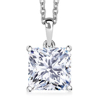 Luxuriant Princess Cut Lab Grown Diamond Solitaire Pendant in 950 Palladium with 10K White Gold Necklace 3.00 ctw (20 Inches) (E-F, VS)