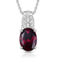 D'Joy Orissa Rhodolite Garnet and Moissanite 2.30 ctw Pendant Necklace in Rhodium Over Sterling Silver 20 Inches - Sticky add to cart bar