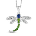 GP Trionfo Collection Kashmir Kyanite, Multi Gemstone Pendant Necklace in Rhodium Over Sterling Silver 0.70 ctw (20 Inches) (Del. in 7-10 Days) - Sticky add to cart bar