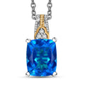 EverTrue Caribbean Quartz and White Zircon 4.40 ctw Pendant in 18K YG Plated with ION Plated YG Stainless Steel Necklace 20 Inches - Sticky add to cart bar