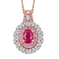 D'Joy Premium Tanzanite, Multi Gemstone Sunburst Pendant Necklace (20 Inches) in Rhodium Over Sterling Silver 1.80 ctw - Sticky add to cart bar