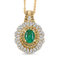 D'Joy Premium Tanzanite, Multi Gemstone Sunburst Pendant Necklace (20 Inches) in Rhodium Over Sterling Silver 1.80 ctw